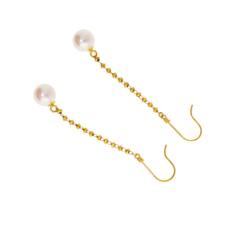 / K18パールピアス//Aランク/75