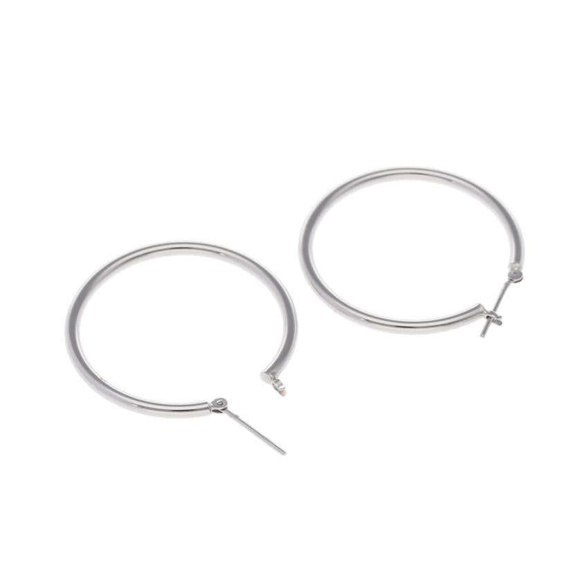 / K18WGフープピアス//Aランク/75