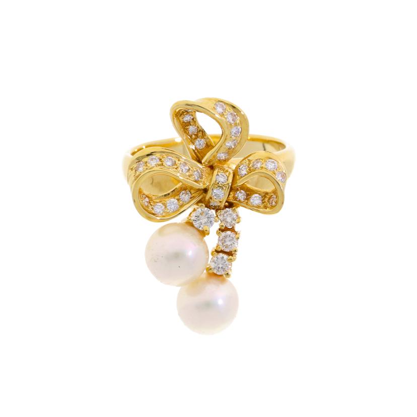/ ◎K18パール ダイヤリング 0.47ct//Aランク/75