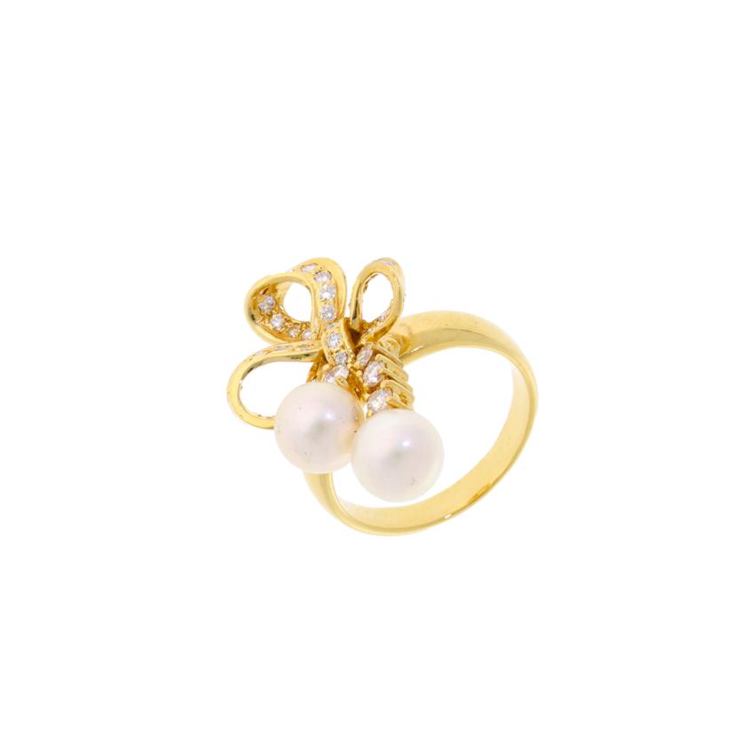 / ◎K18パール ダイヤリング 0.47ct//Aランク/75