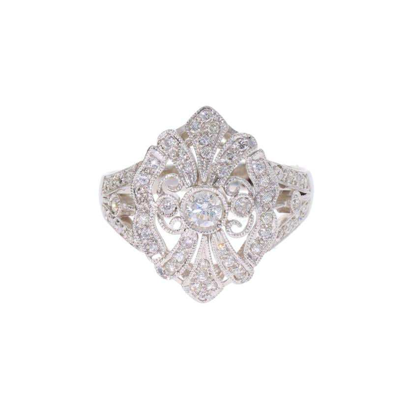 / K18WGダイヤリング0.16/0.45ct//Aランク/75