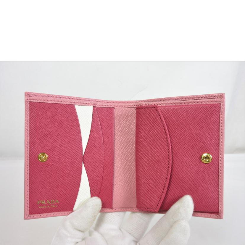 PRADA プラダ/サフィアーノ コンパクトウォレット/1MV204//SAランク/70