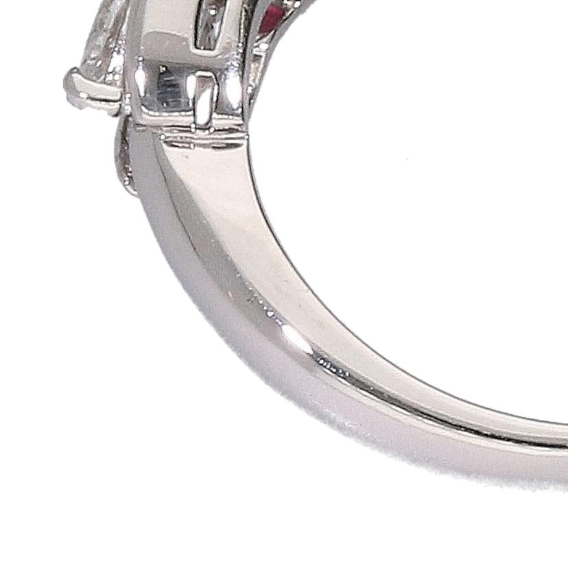 /◎ PT900ルビーダイヤリング1.304/D0.49ctソ//ABランク/75