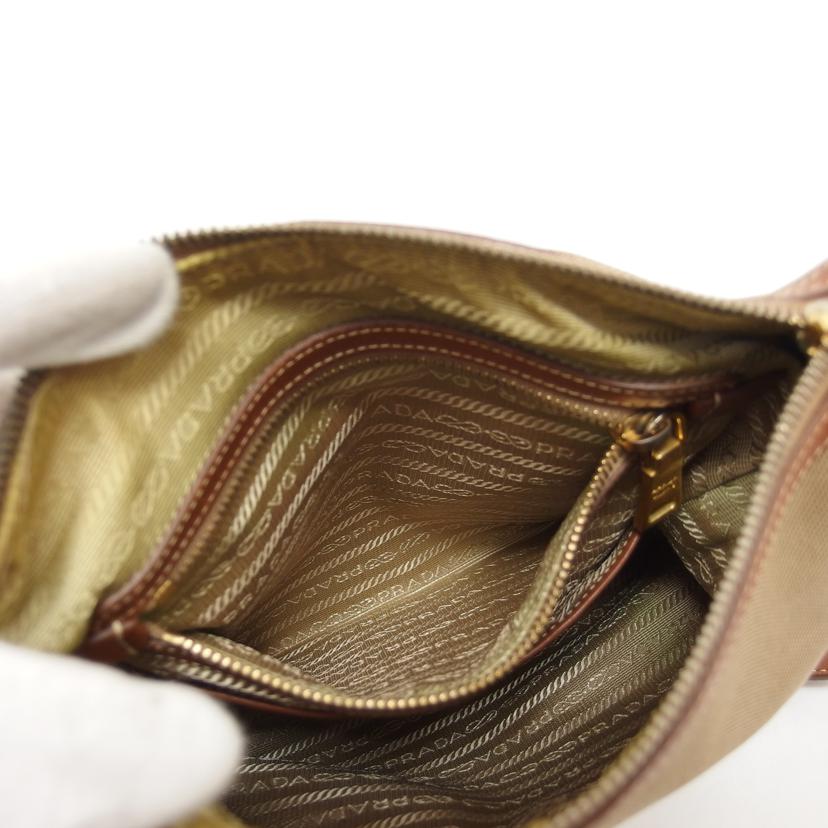 PRADA プラダ キャンバス レザー クロスボディ/ロゴジャガード/ショルダーバッグ/BT0706//164/ABランク/04