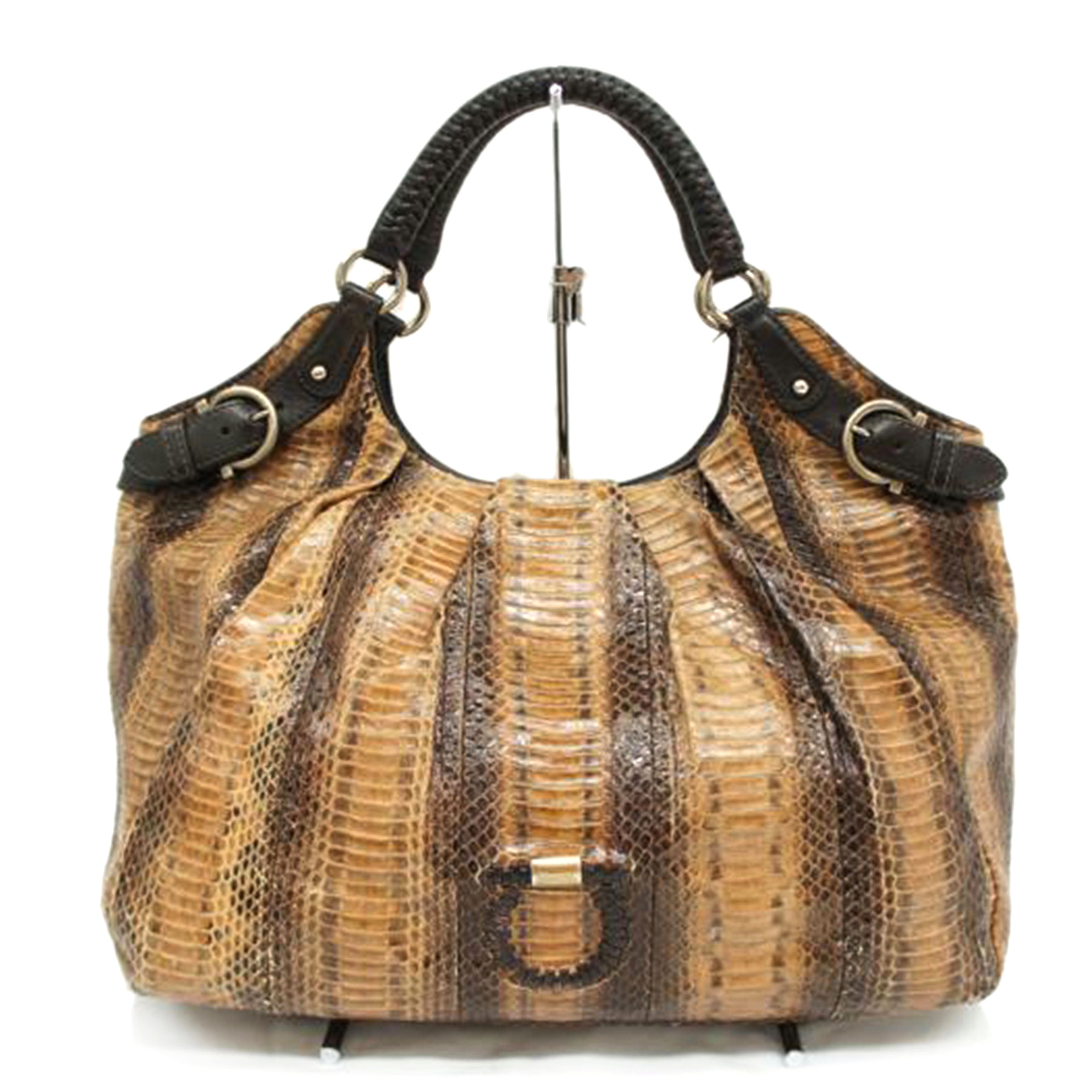 S.Ferragamo サルヴァトーレフェラガモ/ガンチーニパイソンハンドバッグ/GG-21C210//Bランク/05