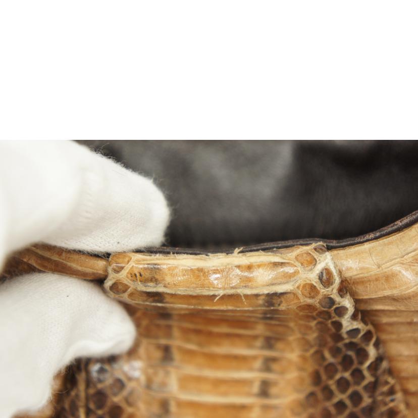 S.Ferragamo サルヴァトーレフェラガモ/ガンチーニパイソンハンドバッグ/GG-21C210//Bランク/05