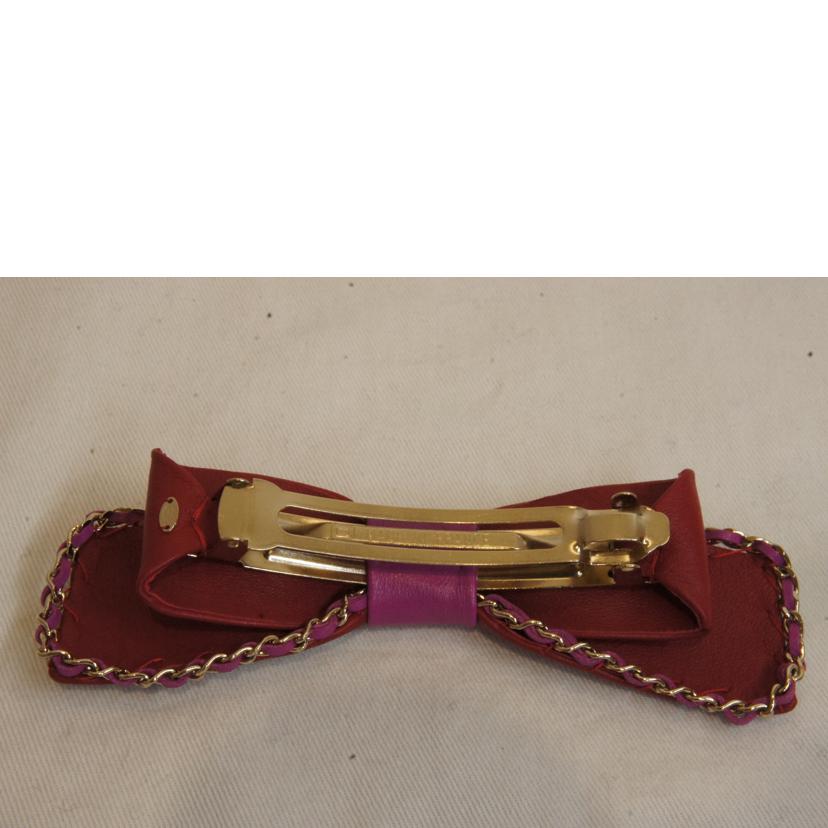 CHANEL シャネル/レザーリボンバレッタ//21P/Aランク/92