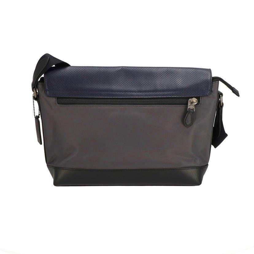 COACH コーチ COACH バイクバッグパフォレイテッドレザー ショルダーバッグ ブラック グレー メンズ/バイクバッグパフォレイテッドレザー/ショルダーバッグ/F71963//A17**/Aランク/37