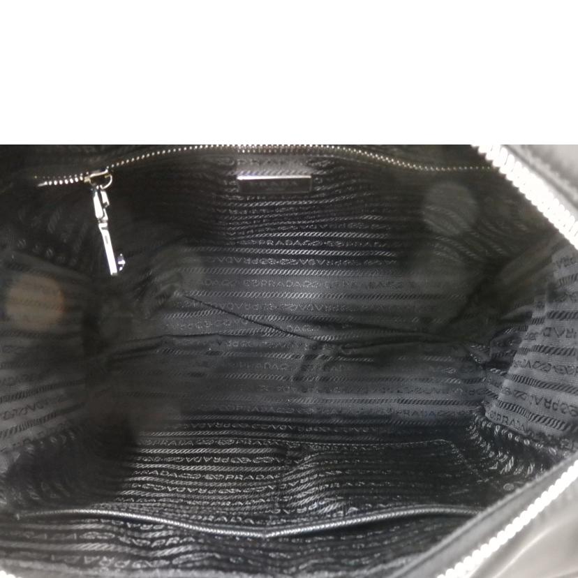 PRADA プラダ/ロゴナイロンチェーンバッグ/黒/1BB903//197/Sランク/84
