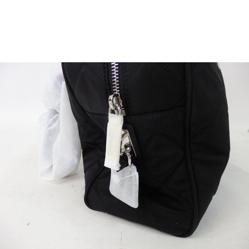 PRADA プラダ/ロゴナイロンチェーンバッグ/黒/1BB903//197/Sランク/84