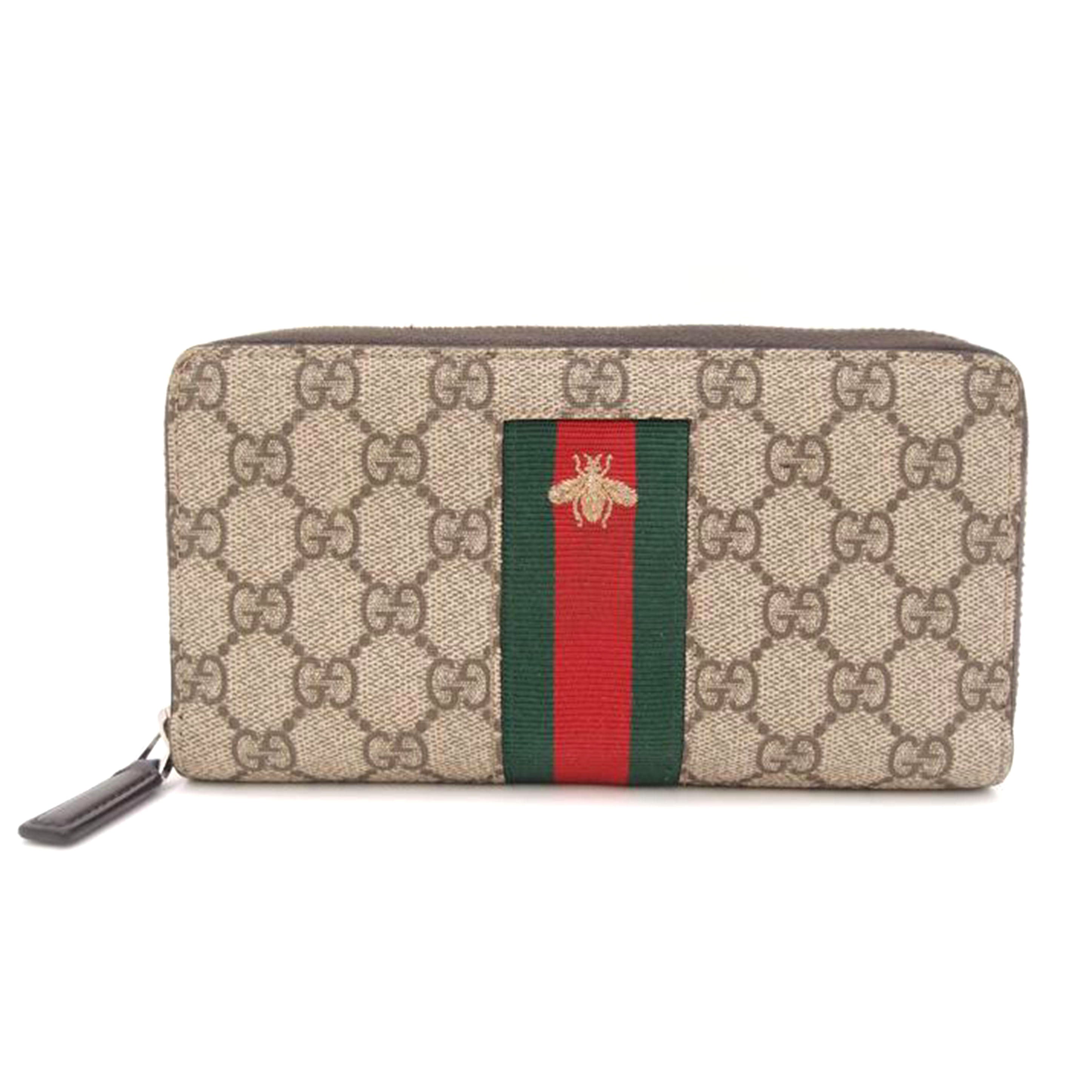 GUCCI グッチ/GGスプリーム・グッチビー・ラウンドジップ長財布/408831//493075/ABランク/69