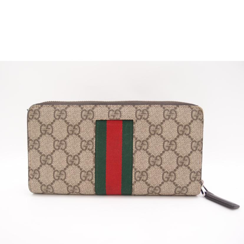 GUCCI グッチ/GGスプリーム・グッチビー・ラウンドジップ長財布/408831//493075/ABランク/69