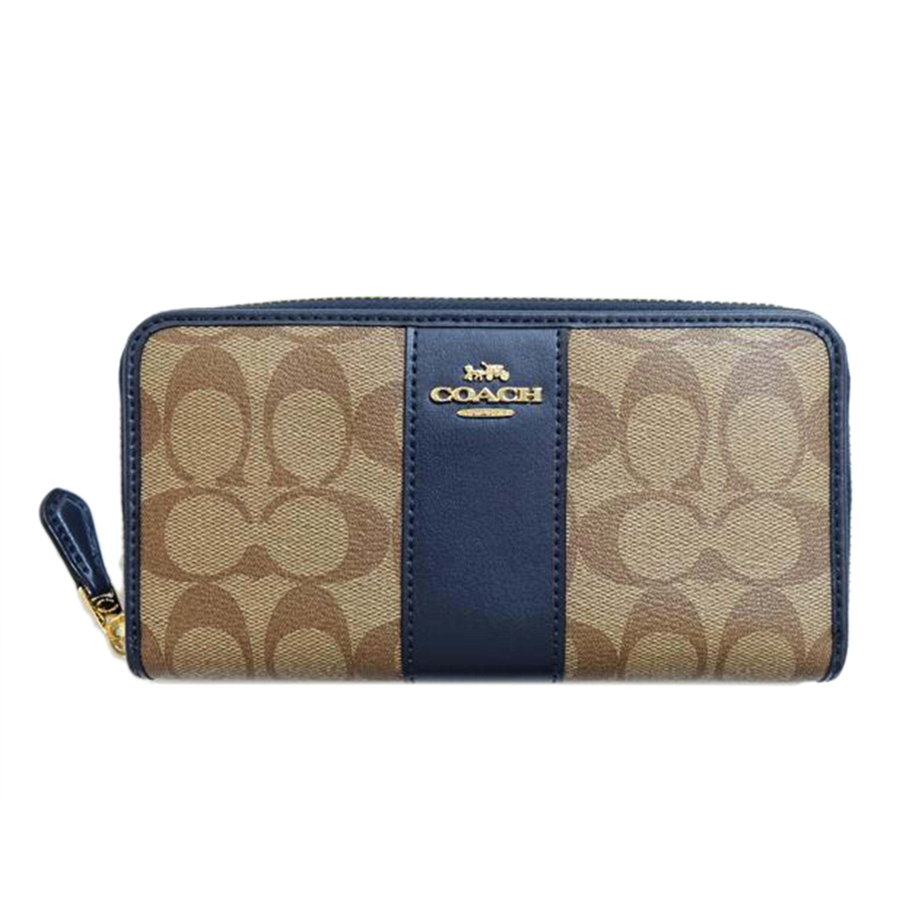 COACH コーチ/PVCシグネチャーストライプラウンドファスナー長財布/F54630//A2046/Aランク/71