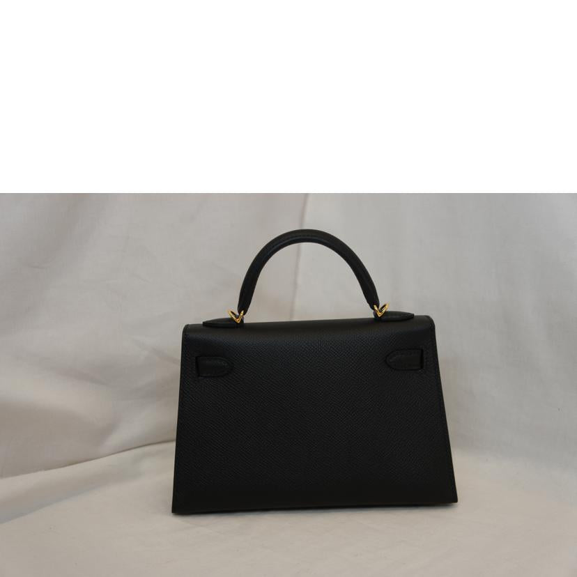 HERMES エルメス/ミニケリー2/20/ドゥ/ヴォーエプソンブラックゴールド金具////B/SAランク/92
