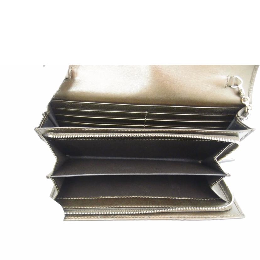 GUCCI グッチ 二つ折り長財布 茶 レディース/グッチシマチェーンウォレット/ブラウン/224262//366*/ABランク/69