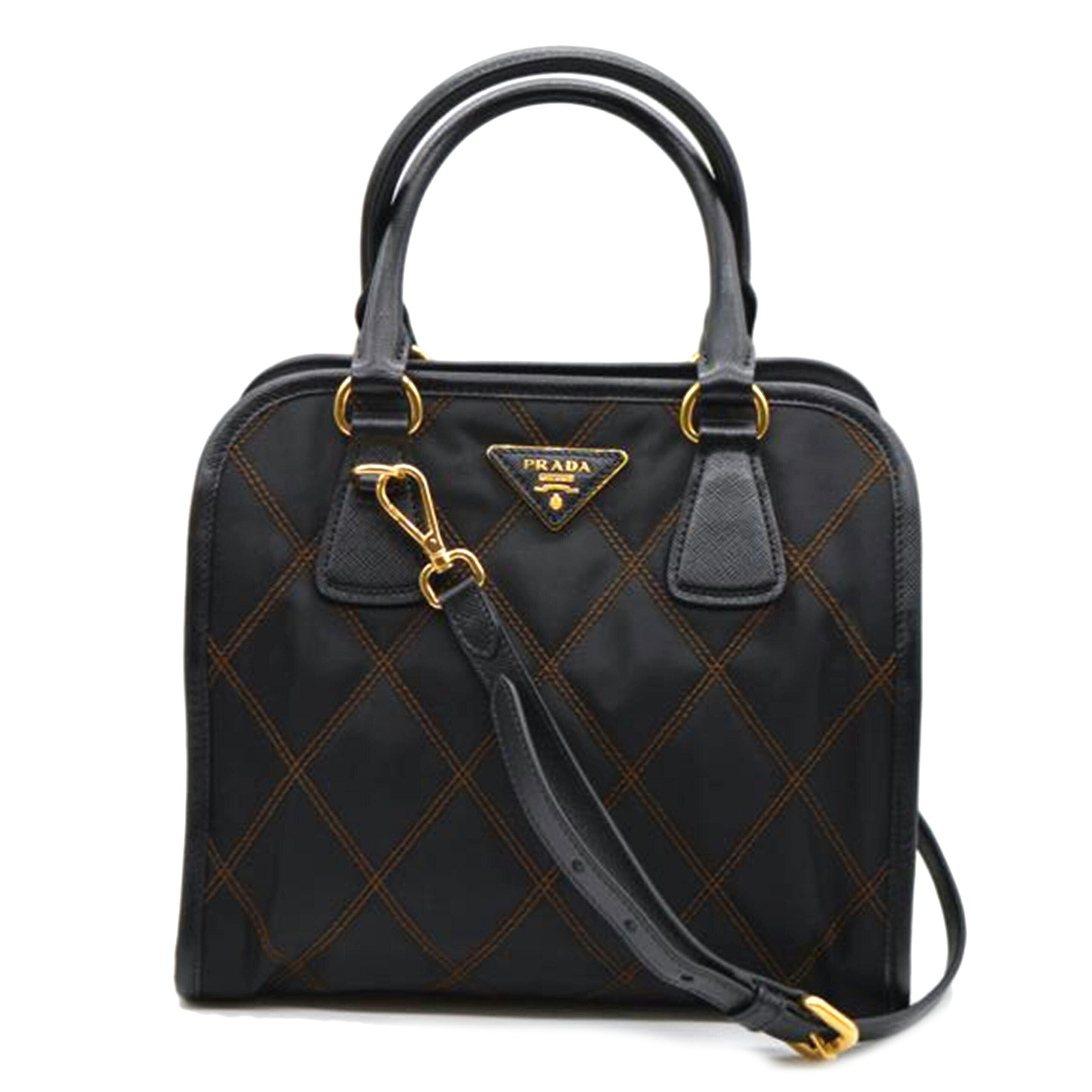 PRADA プラダ/サフィアーノテスートキルティング2WAYレザーハンド/ネロ/1BA100//158/SAランク/89