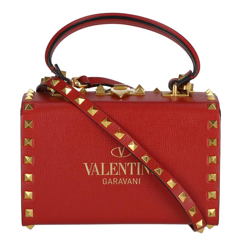 VALENTINO ヴァレンティノ/フロントロゴスタッズアルコーブトップハンドルバッグ/WW2B0J73WAX//Aランク/75