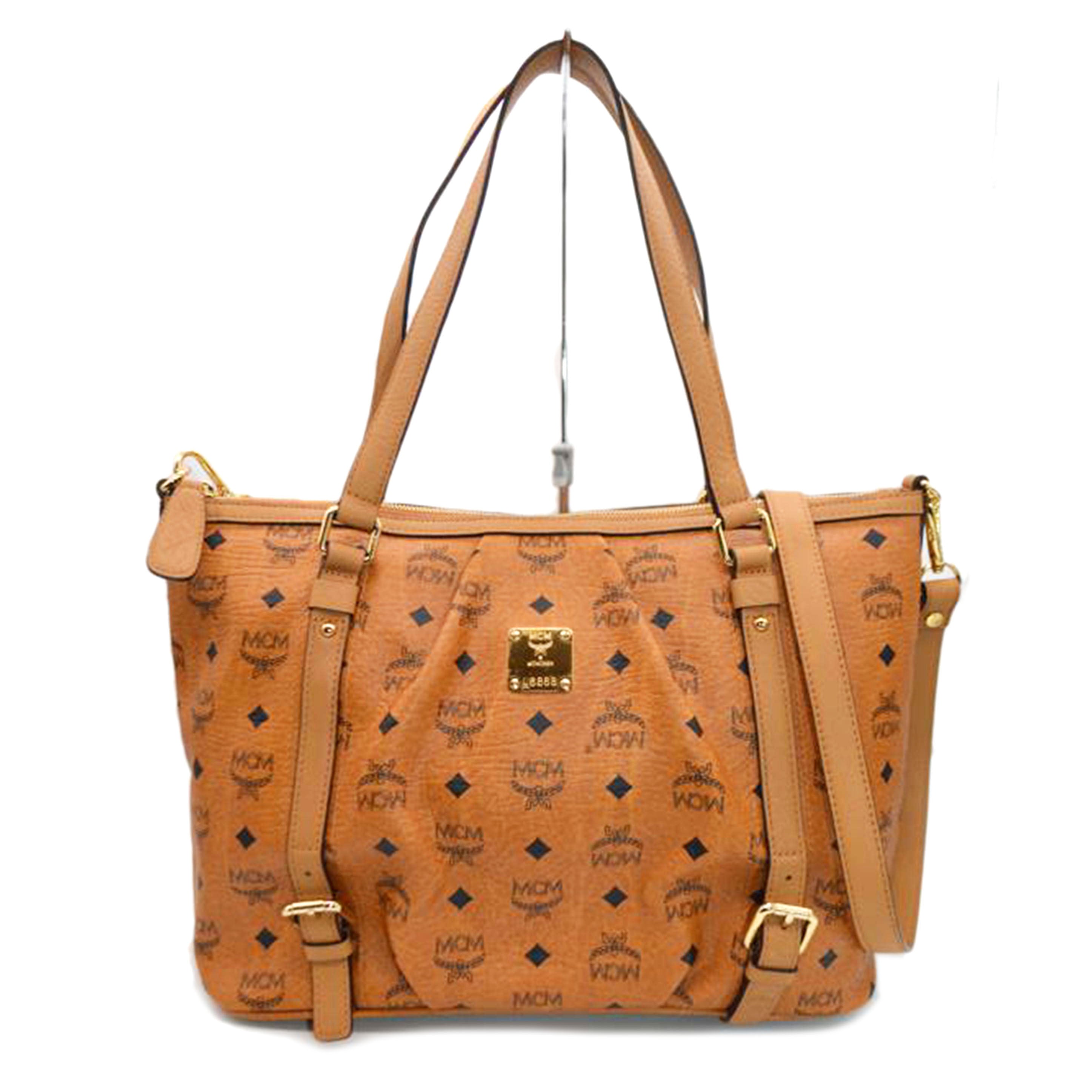 MCM エムシーエム/ロゴグラム2wayレザートート/コニャック/MWP0AVI18CO001//U6868/Aランク/89