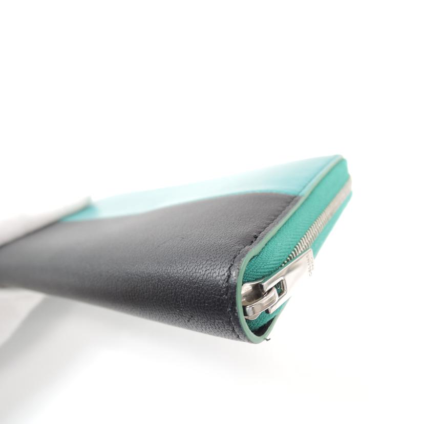 CELINE セリーヌ/レザー/ラウンドファスナー/グリーン×ブラック/105013AFF//U-PG-0147/ABランク/06