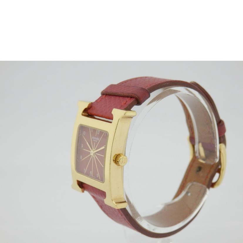 HERMES エルメス/Hウォッチ/レッド文字盤/□B刻印/HH1.201//1156539/Bランク/88