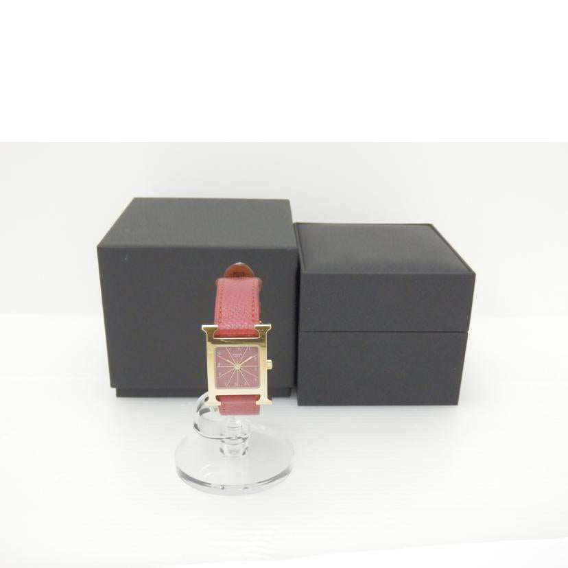HERMES エルメス/Hウォッチ/レッド文字盤/□B刻印/HH1.201//1156539/Bランク/88