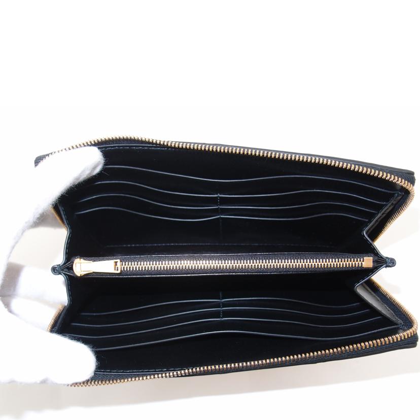 BOTTEGA VENETA ボッテガ・ヴェネタ 長財布 マキシイントレチャート ラムスキン 黒/イントレチャート・ジップアラウンドウォレット/ブラック/651368VCQC18425//P01759551Y/Aランク/69