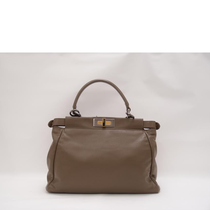 FENDI フェンディ ハンドバッグ ショルダー ターンロック 斜め掛け レザー 内側スウェード レディース/ピーカブー・レギュラー/ナッツブラウン系/8BN226//CA1887209/ABランク/69