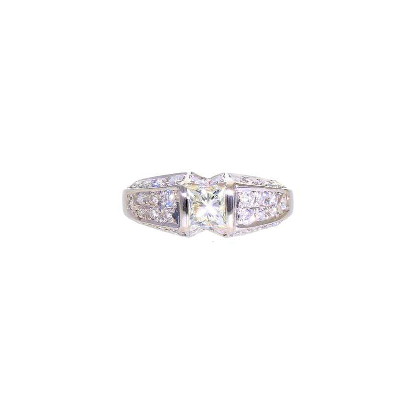 /◎ PT900ダイヤリングD1.002/0.70ct//Aランク/59