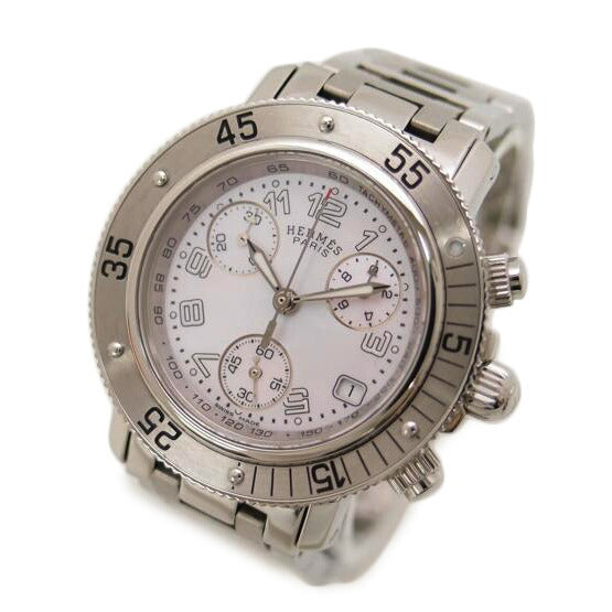 HERMES エルメス 腕時計 クロノグラフ ステンレス ピンク文字盤/クリッパー/ダイバー/クォーツ/CL2.310//258****/Aランク/69