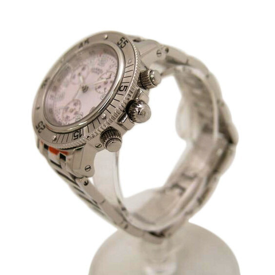 HERMES エルメス 腕時計 クロノグラフ ステンレス ピンク文字盤/クリッパー/ダイバー/クォーツ/CL2.310//258****/Aランク/69