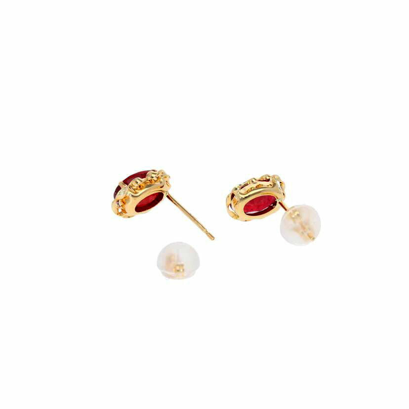 / K18含侵ルビーピアス HAC-0335//Aランク/75