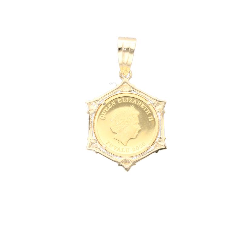 /ペンダントヘッドK18枠/K24コインペンダント//Aランク/75