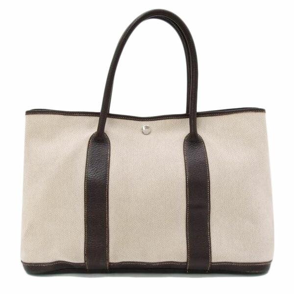 HERMES エルメス 2006年頃製造 トートバッグ 手提げ 肩掛け キャンバス レザー/ガーデンパーティPM/トワルアッシュ×レザー//口J刻印(2006)/Bランク/69