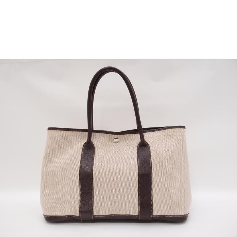 HERMES エルメス 2006年頃製造 トートバッグ 手提げ 肩掛け キャンバス レザー/ガーデンパーティPM/トワルアッシュ×レザー//口J刻印(2006)/Bランク/69