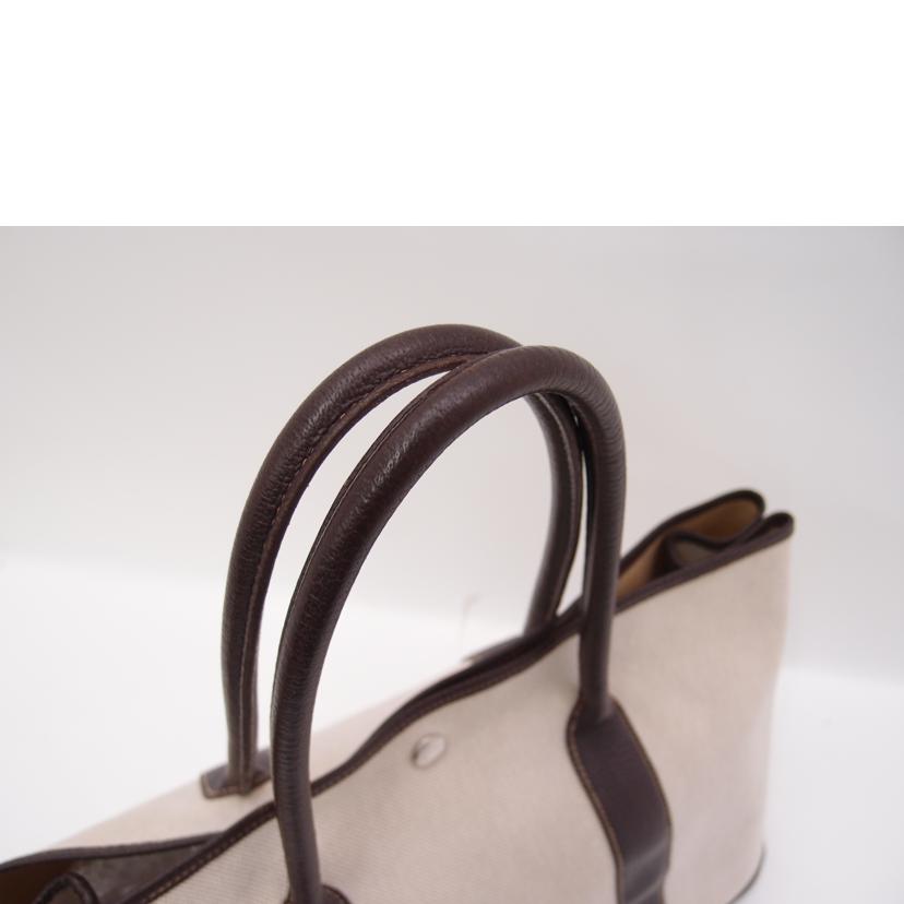 HERMES エルメス 2006年頃製造 トートバッグ 手提げ 肩掛け キャンバス レザー/ガーデンパーティPM/トワルアッシュ×レザー//口J刻印(2006)/Bランク/69