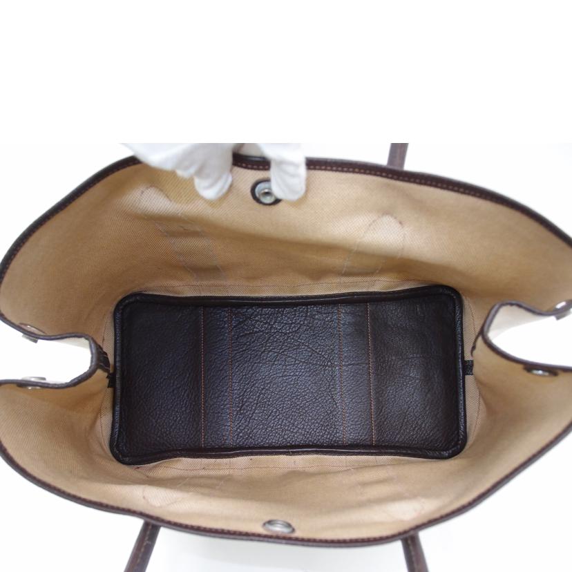 HERMES エルメス 2006年頃製造 トートバッグ 手提げ 肩掛け キャンバス レザー/ガーデンパーティPM/トワルアッシュ×レザー//口J刻印(2006)/Bランク/69