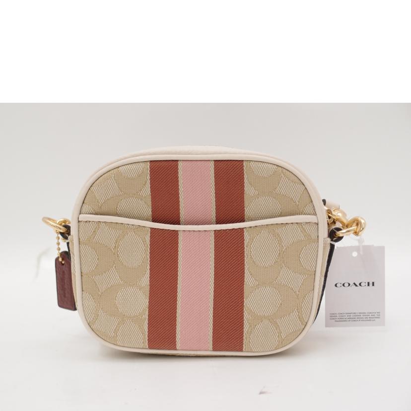 COACH コーチ 白 プレゼント レディース/シグネチャーミニデンプシーストライプショルダー/ホワイト/7057//E2111/Sランク/69