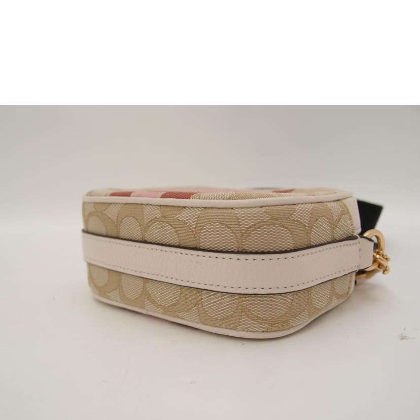 COACH コーチ 白 プレゼント レディース/シグネチャーミニデンプシーストライプショルダー/ホワイト/7057//E2111/Sランク/69