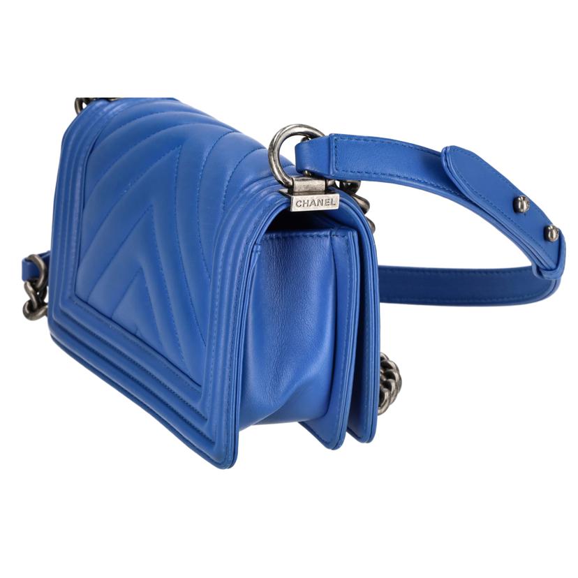 CHANEL シャネル/ボーイシャネル/Vステッチチェーンショルダー/ブルー//224*****/ABランク/75