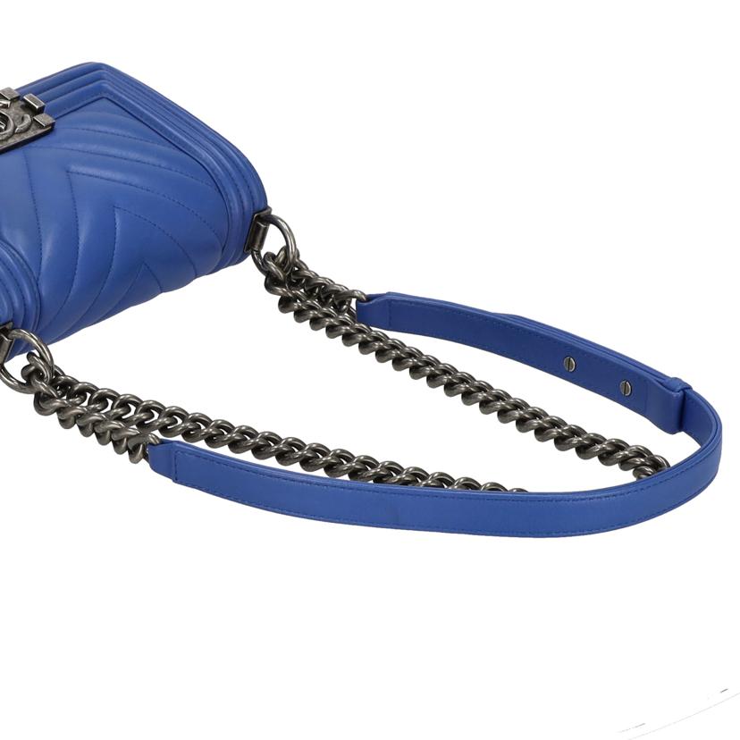 CHANEL シャネル/ボーイシャネル/Vステッチチェーンショルダー/ブルー//224*****/ABランク/75