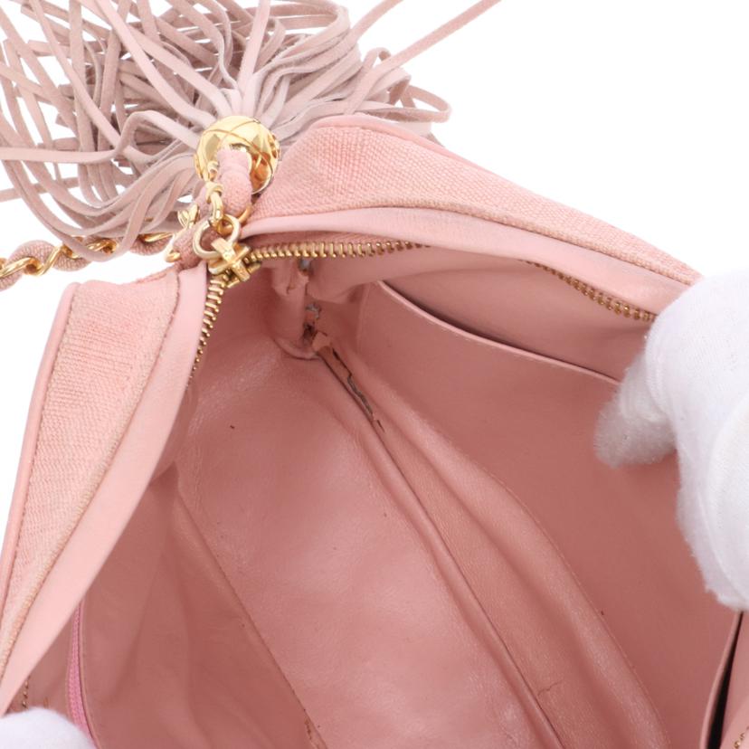 CHANEL シャネル/ヴィンテージ/マトラッセ/リネンフリンジチェーンショルダー/Gカード//285****/Cランク/09