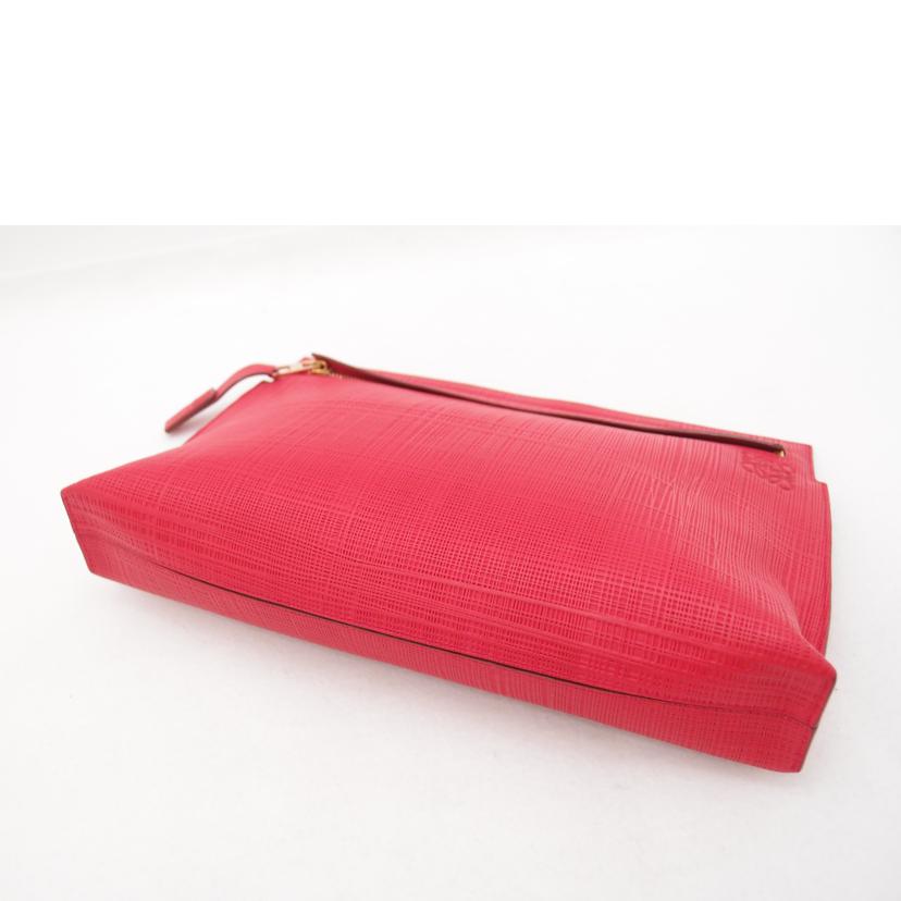 LOEWE ロエベ クラッチバッグ セカンドバック レザー 赤 レディース/アナグラムTポーチ/レッド//061**/SAランク/69