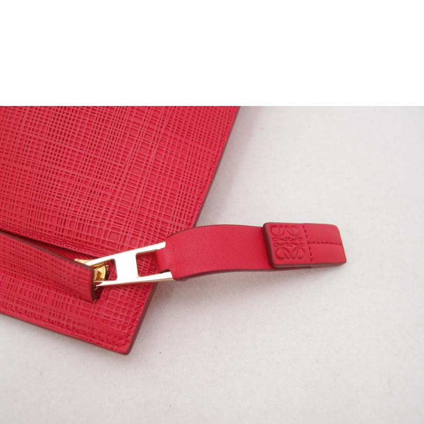 LOEWE ロエベ クラッチバッグ セカンドバック レザー 赤 レディース/アナグラムTポーチ/レッド//061**/SAランク/69