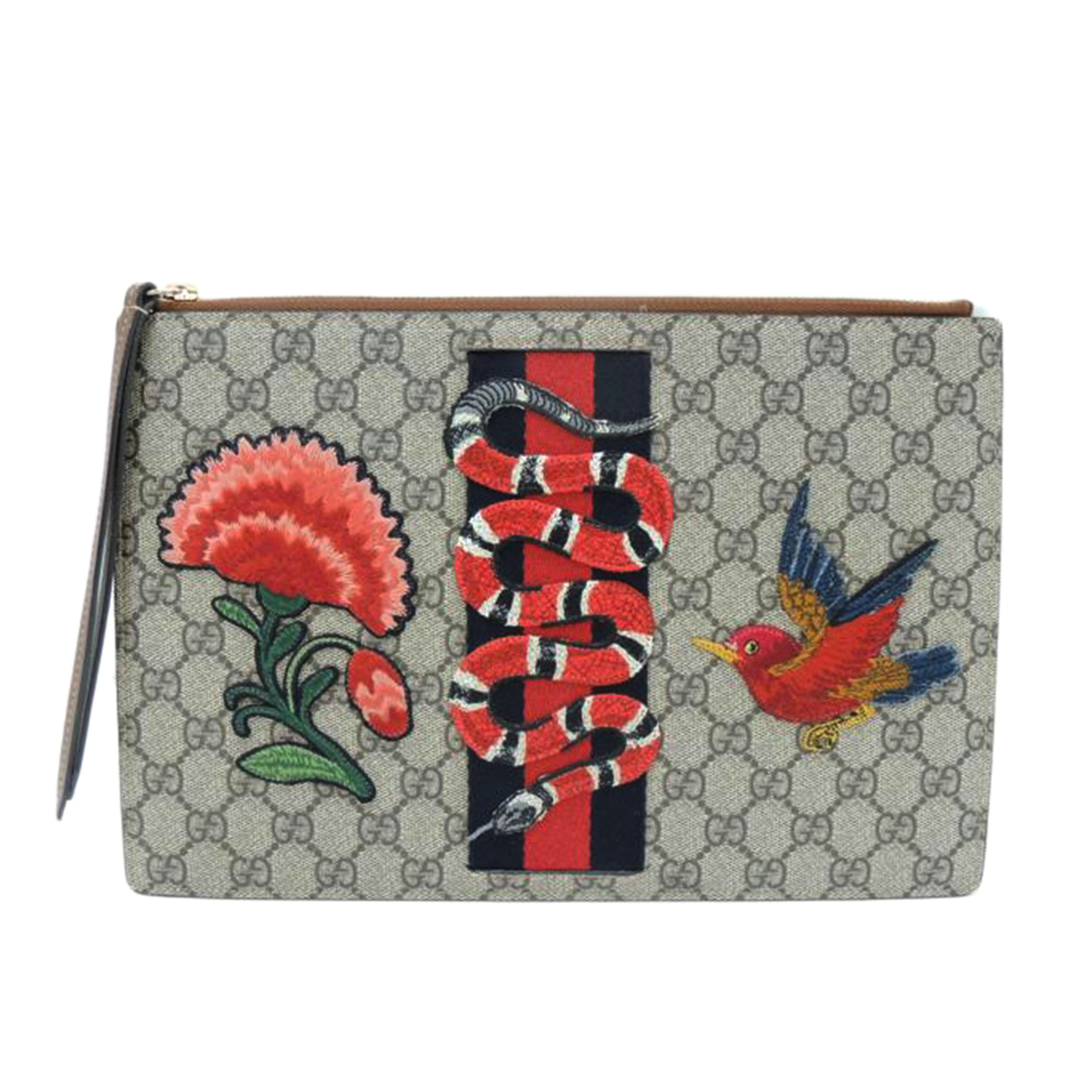 GUCCI グッチ セカンドバッグ メンズ レディース/GGスプリームクラッチ/フラワー×スネーク×バード/431416//0416/ABランク/69