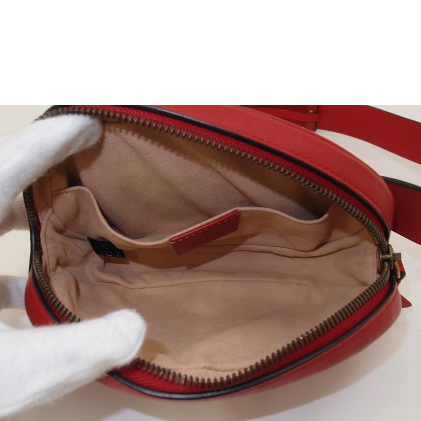 GUCCI グッチ ウエストバッグ ボディバッグ メンズ レディース/GGマーモント・レザーベルトバッグ/レッド/476434//493075/SAランク/69