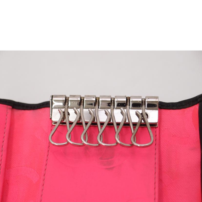 CHANEL シャネル キーリング エナメル 黒×ピンク レディース/カンボンライン6連キーケース/ブラック/A26723//193*****/ABランク/69
