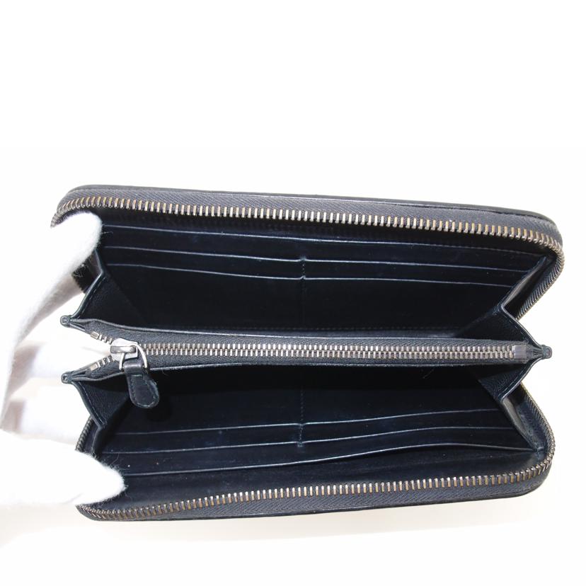 BOTTEGA VENETA ボッテガ・ヴェネタ レザー 編み込み 黒 メンズ/イントレチャート・ラウンドファスナー長財布/ブラック//B05020738F/ABランク/69