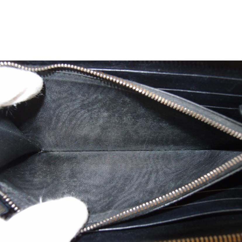 BOTTEGA VENETA ボッテガ・ヴェネタ レザー 編み込み 黒 メンズ/イントレチャート・ラウンドファスナー長財布/ブラック//B05020738F/ABランク/69