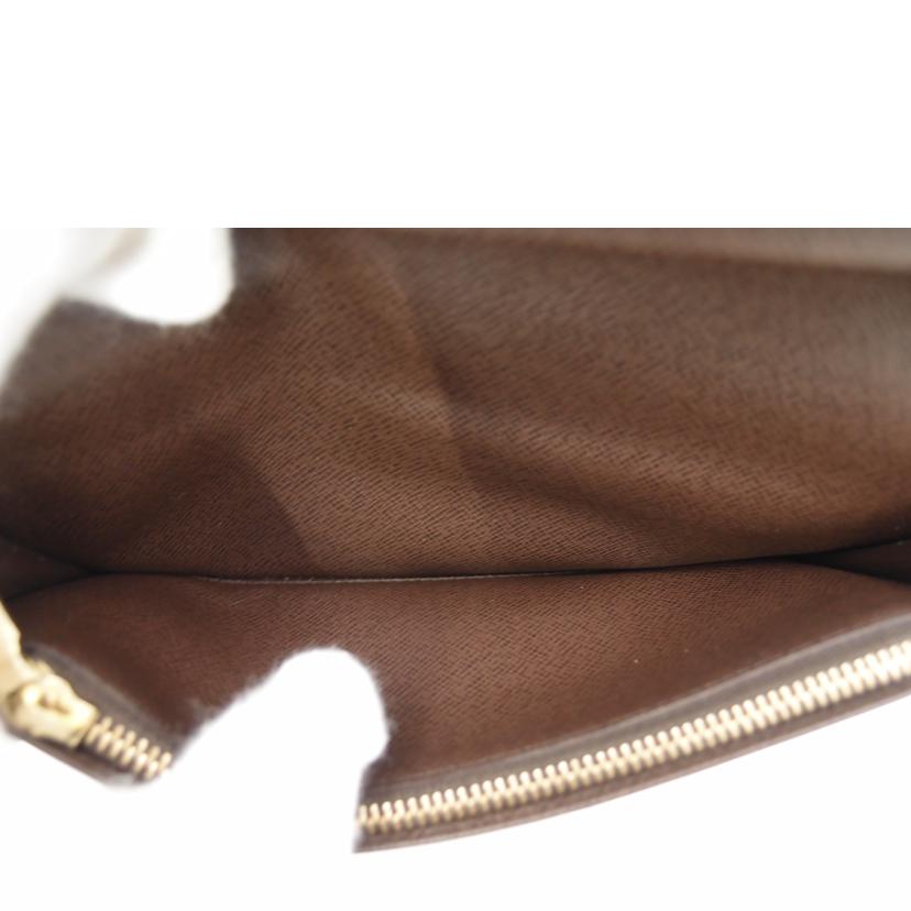 LOUIS VUITTON ルイ・ヴィトン 二つ折り 長財布 市松模様 茶 メンズ /ポルトフォイユ・ブラザ/ダミエ・エベヌ/N60017//SP1077/Aランク/69