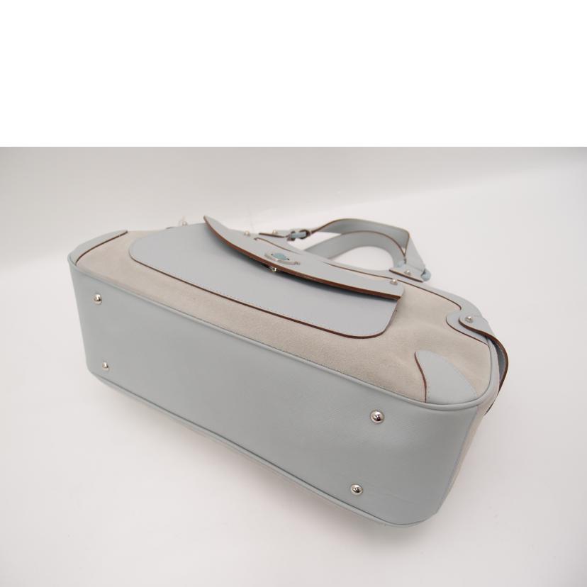 Ferragamo フェラガモ ハンド 水色 レディース/ガンチーニボストン/ライトブルー/DH-21 5746//Aランク/69